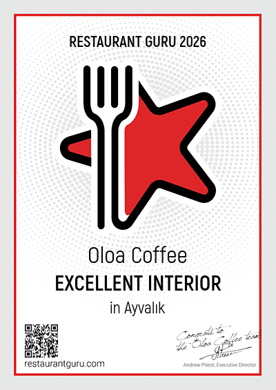 Restaurant Guru 2026 — Oloa Coffee Excellent Interior sertifikası